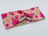 Watermelon on Pink Headband-Turban Twist and Yoga Styles | Sweet Stitch Novelties - Sweet Stitch Novelties