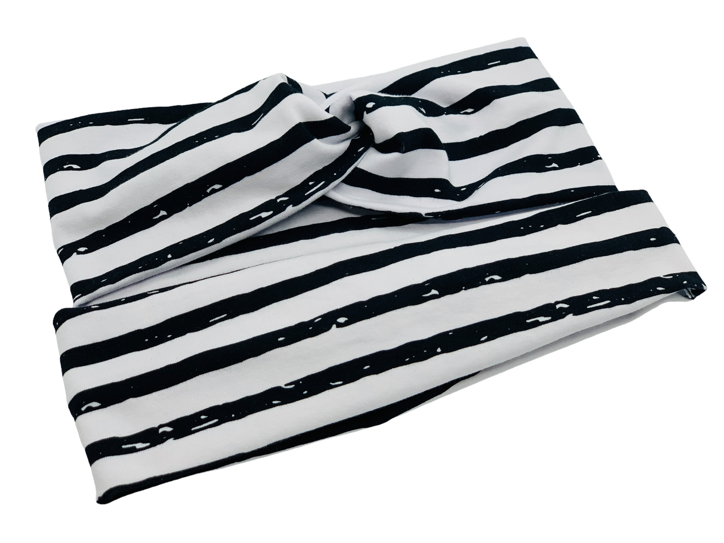 Black and White Striped Headband-Twist or Yoga | Sweet Stitch Novelties