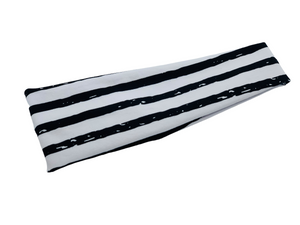 Black and White Striped Headband-Twist or Yoga | Sweet Stitch Novelties