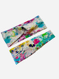 Watercolor Paint Splatter Headband-Turban Twist and Yoga Styles  |  Sweet Stitch Novelties