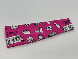 Pink Camping Headband-Turban Twist and Yoga Styles | Sweet Stitch Novelties