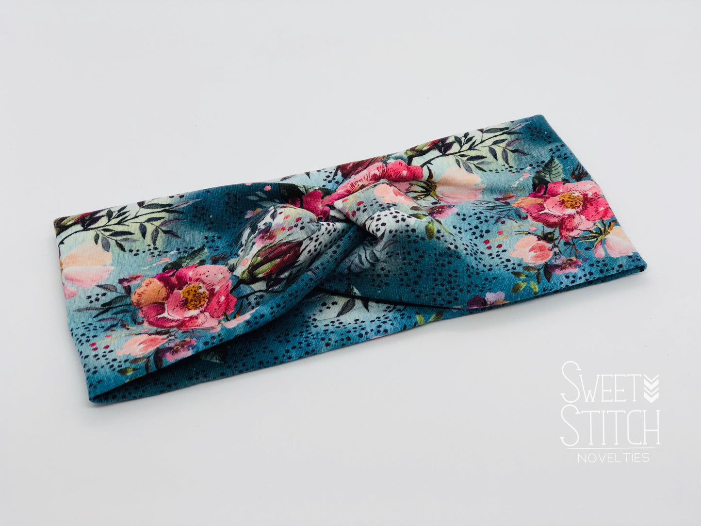 Rosehip Blooms Headband-Turban Twist and Yoga Styles | Sweet Stitch Novelties - Sweet Stitch Novelties