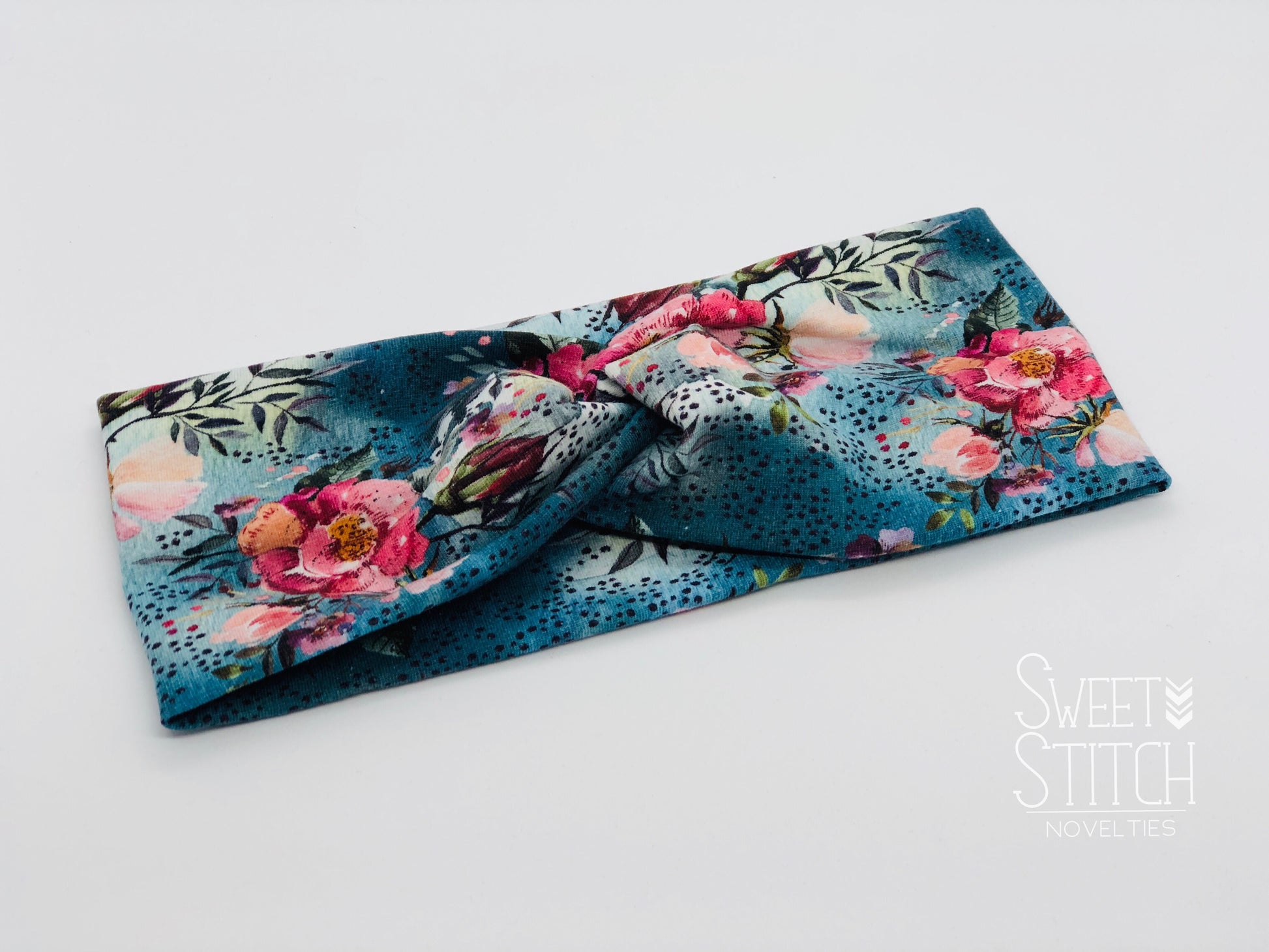 Rosehip Blooms Headband-Turban Twist and Yoga Styles | Sweet Stitch Novelties - Sweet Stitch Novelties